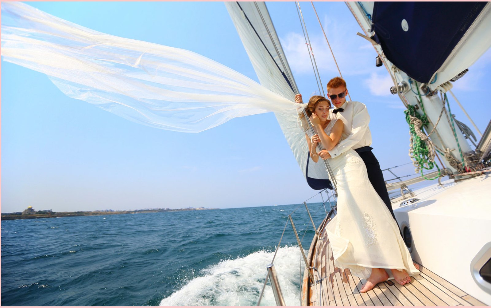 Open water after the ceremony, sail and horizon